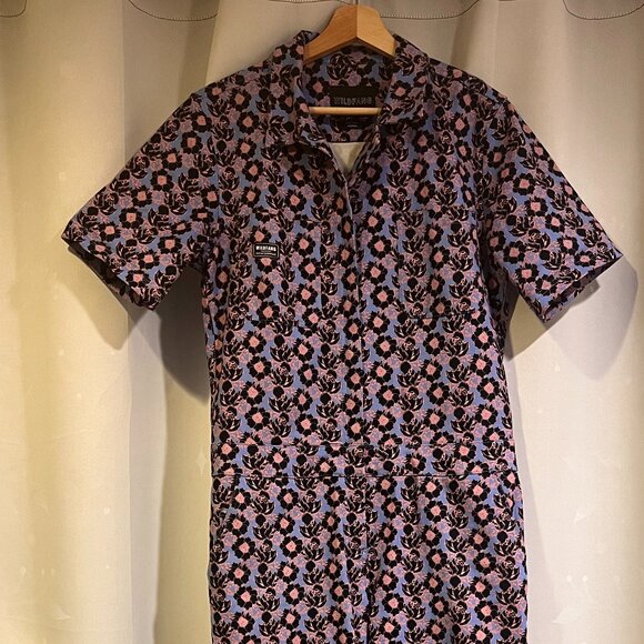 WILDFANG The Essential Coverall Pink & Purple Flower Pattern - Picture 1 of 4